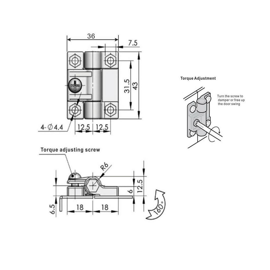 HINGE AJUSTABLE TORQUE |  PENTURE SERRAGE AJUSTABLE